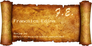 Francsics Edina névjegykártya